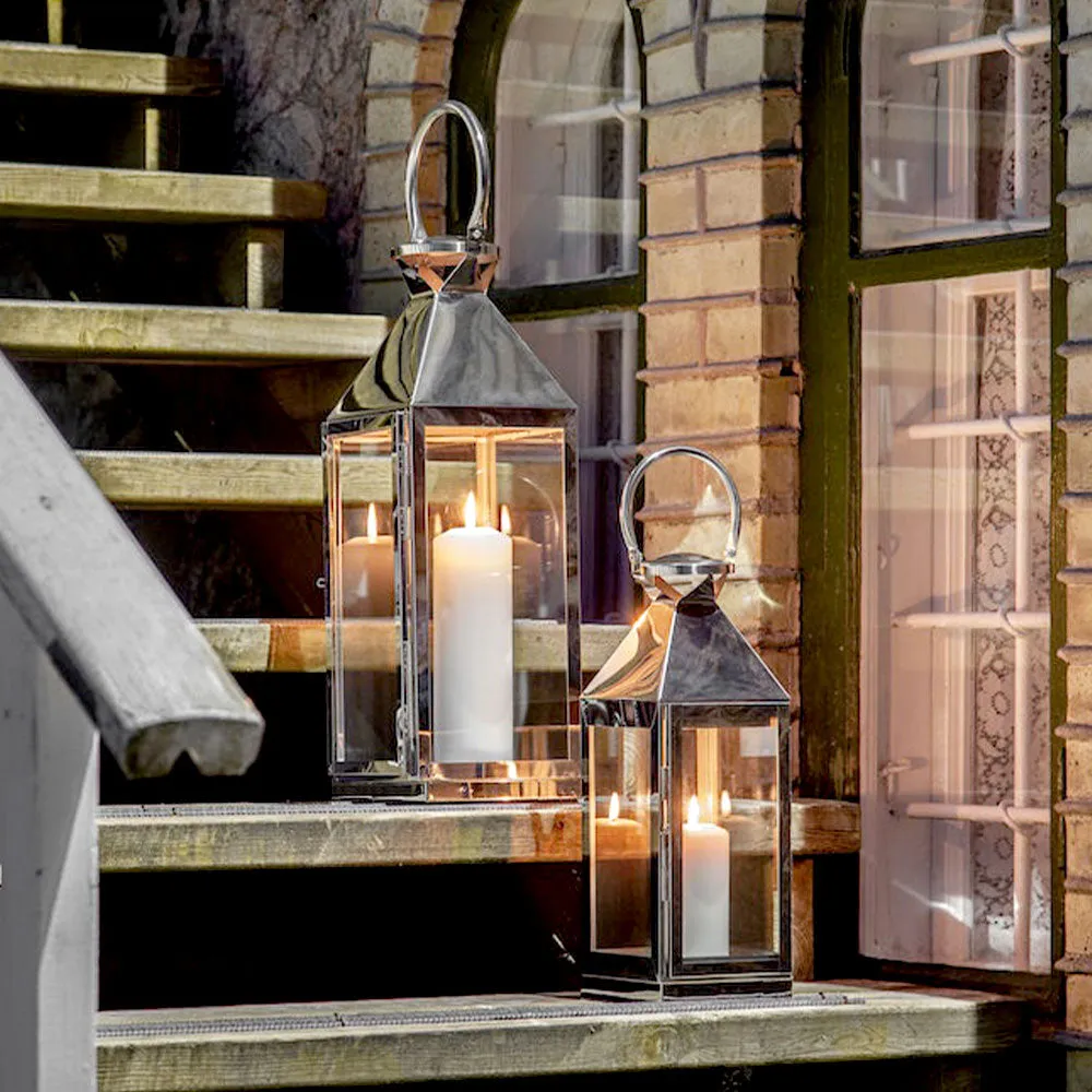 Illuminating Silver Tandem Candle Lantern