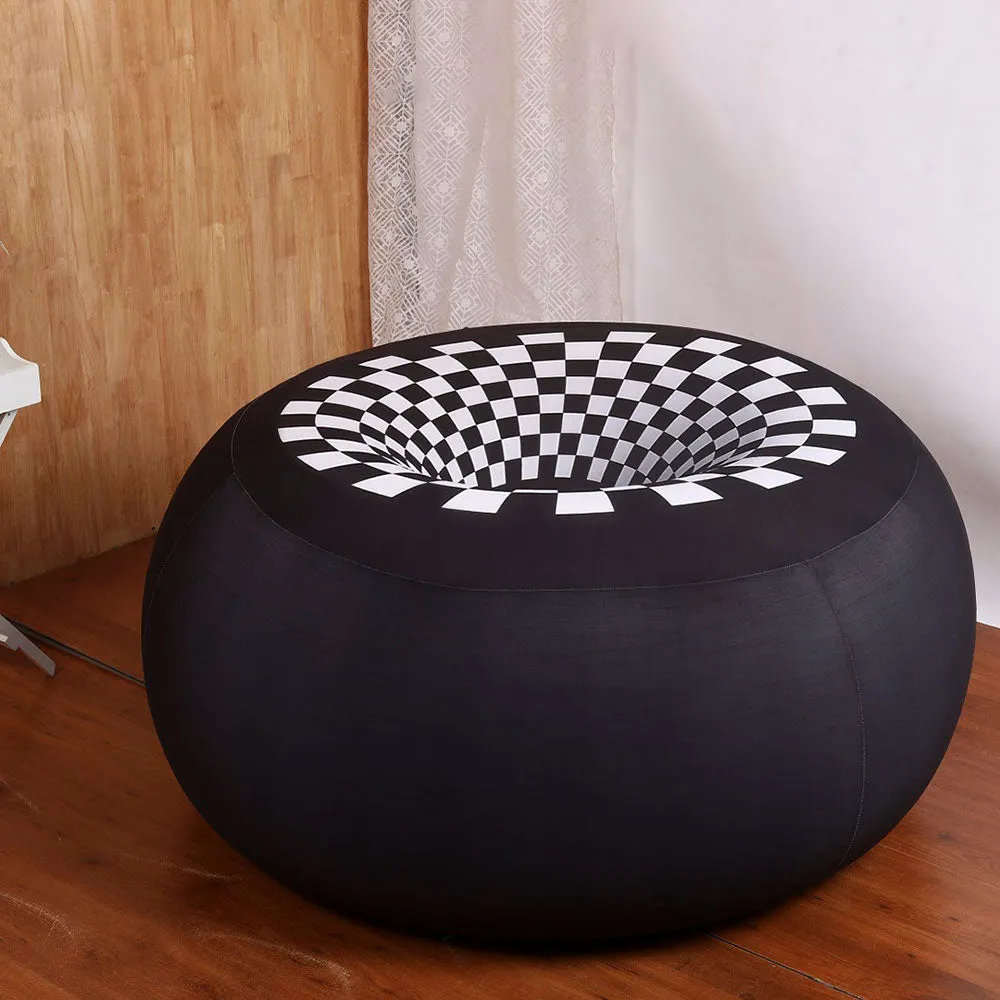 Illusion Pattern Black & White Bean Bag (Beans Not Included) XL