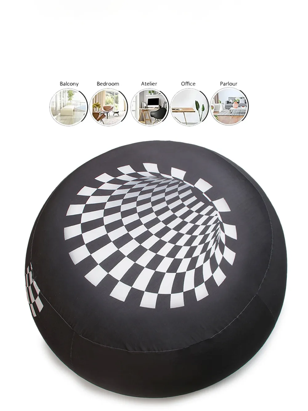 Illusion Pattern Black & White Bean Bag (Beans Not Included) XL