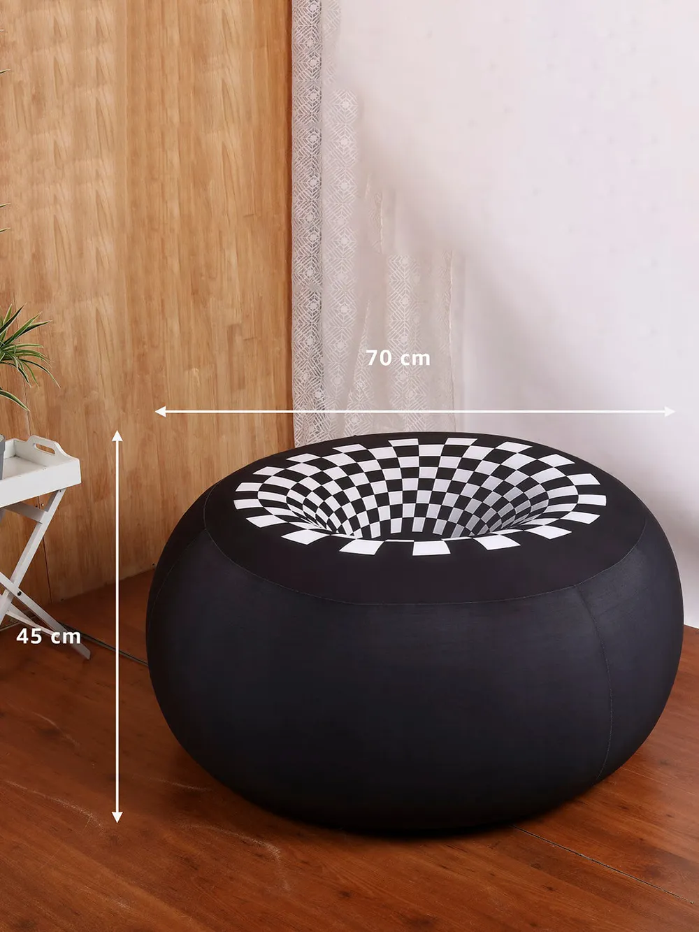 Illusion Pattern Black & White Bean Bag (Beans Not Included) XL