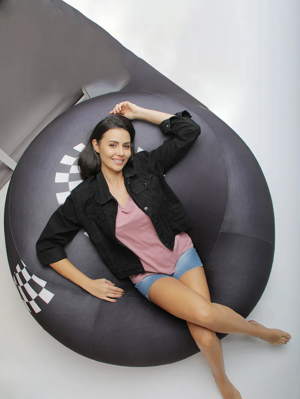 Illusion Pattern Black & White Bean Bag (Beans Not Included) XL
