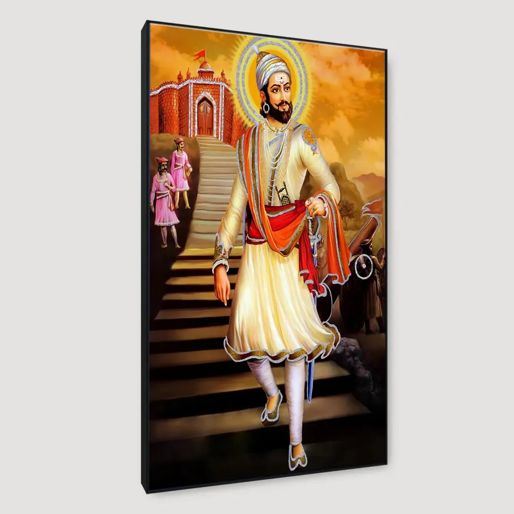 Illustrious Shivaji Framed Wall Art With Frame