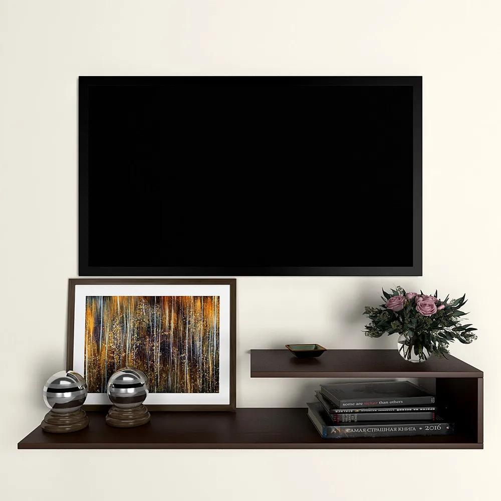 Imbuia Natural Walnut Minimalist Wooden Tv Unit