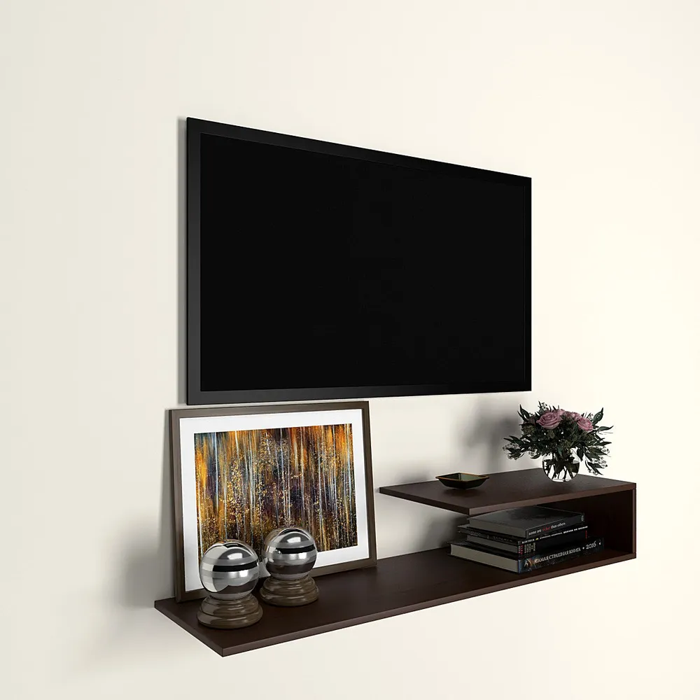 Imbuia Natural Walnut Minimalist Wooden Tv Unit