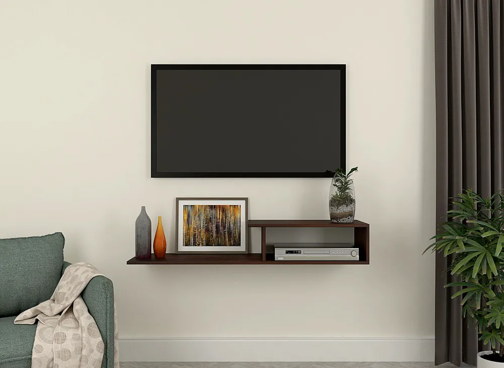 Imbuia Natural Walnut Minimalist Wooden Tv Unit