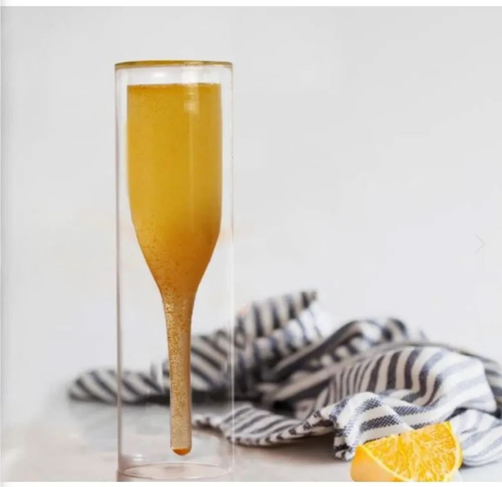 Imperial Double-Walled Champagne Flute Glass Single Piece