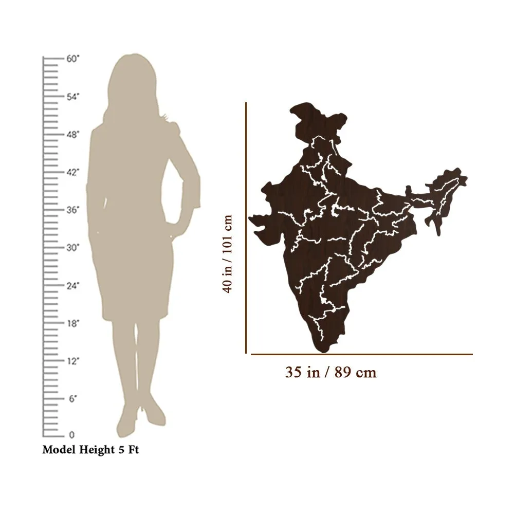 India Map Backlit Wooden Acrylic Wall Decor