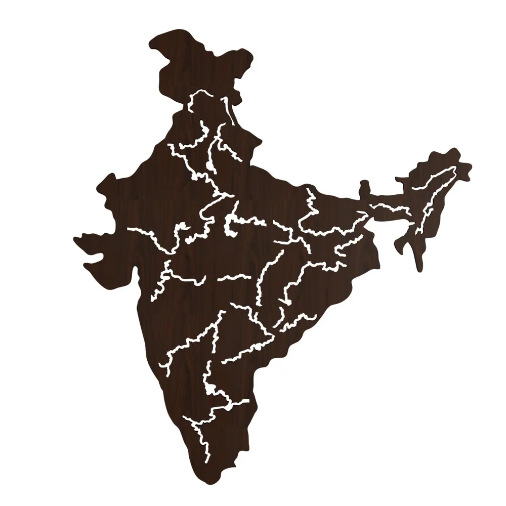 India Map Backlit Wooden Acrylic Wall Decor
