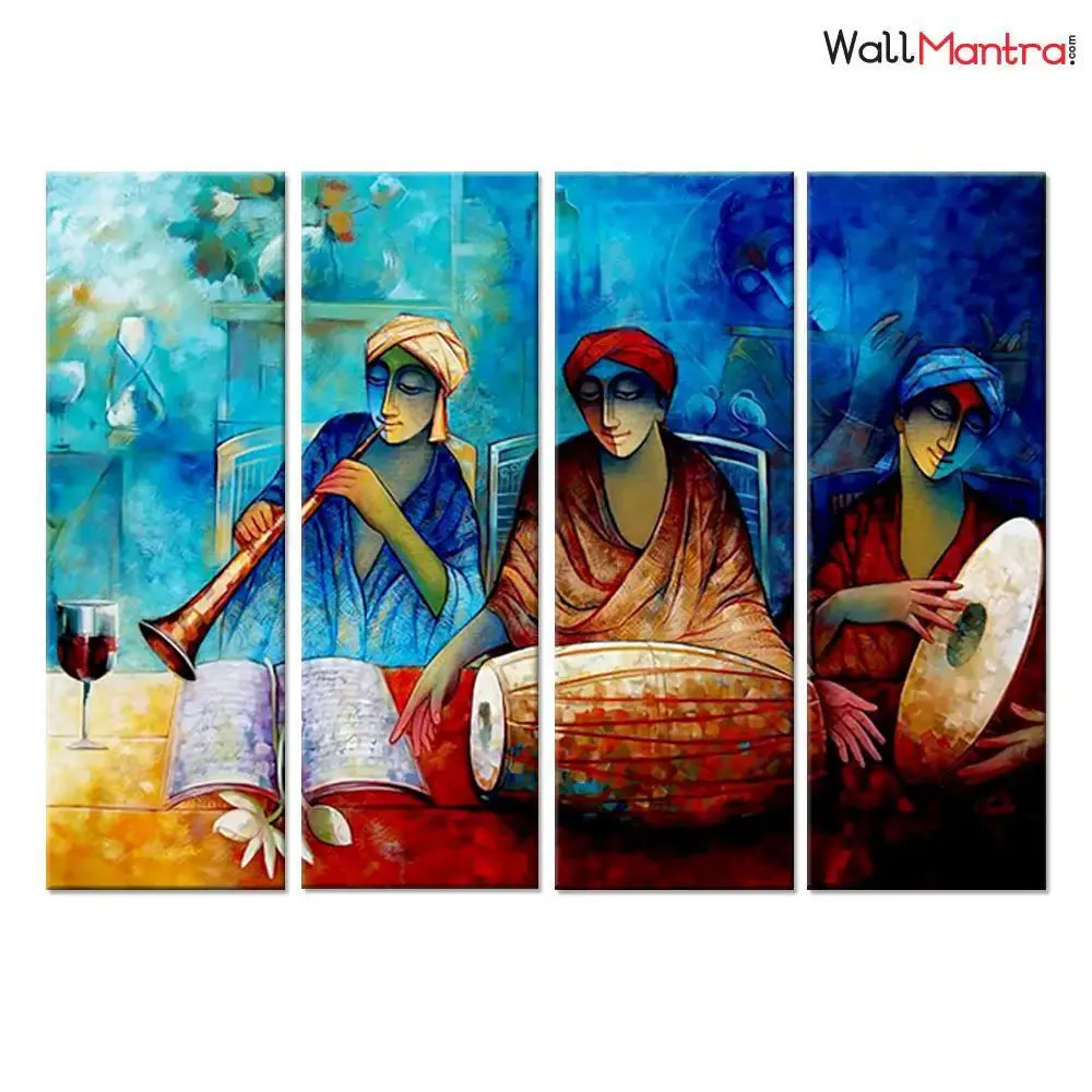 Indian Folk Art Multiple Framed Wall Painting