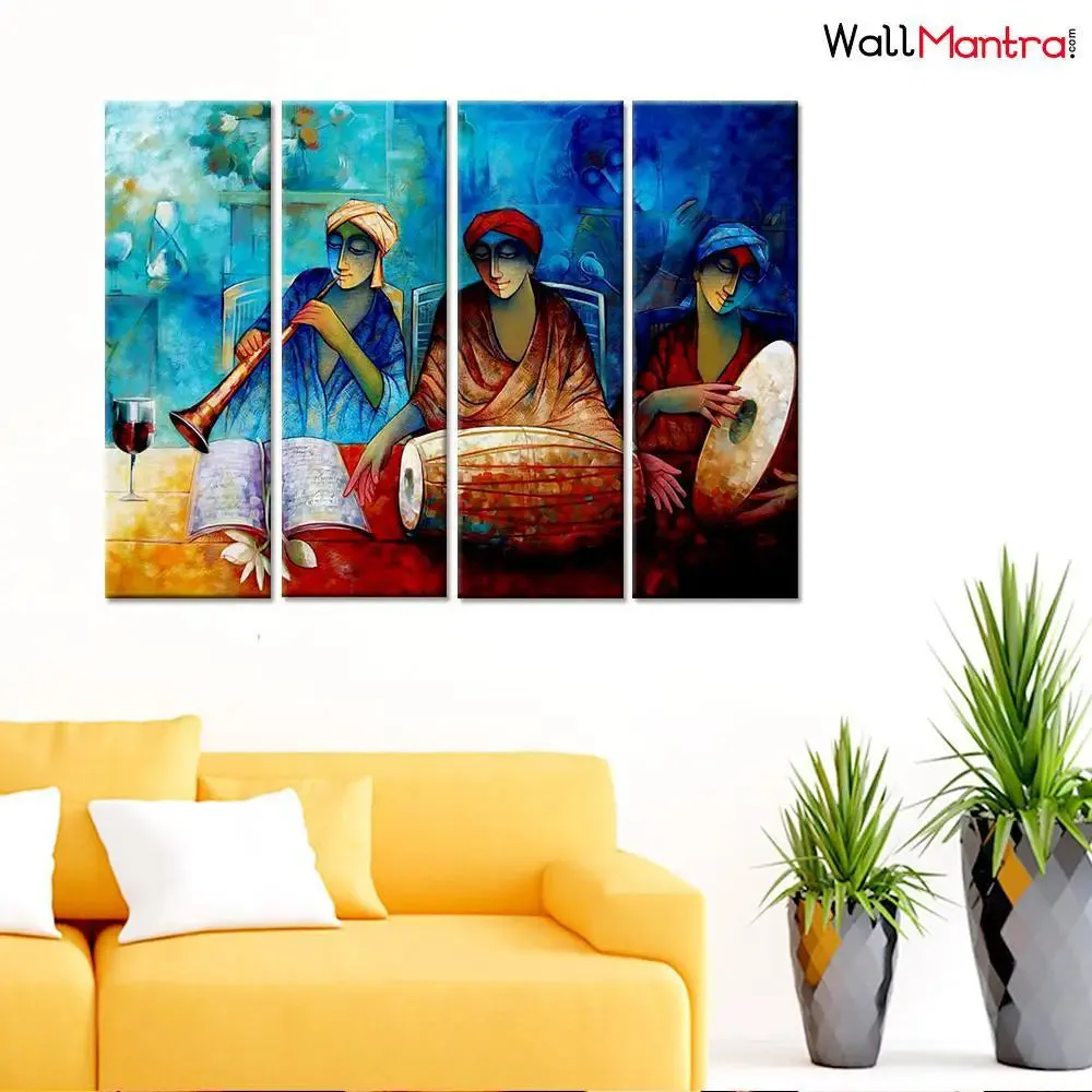 Indian Folk Art Multiple Framed Wall Painting