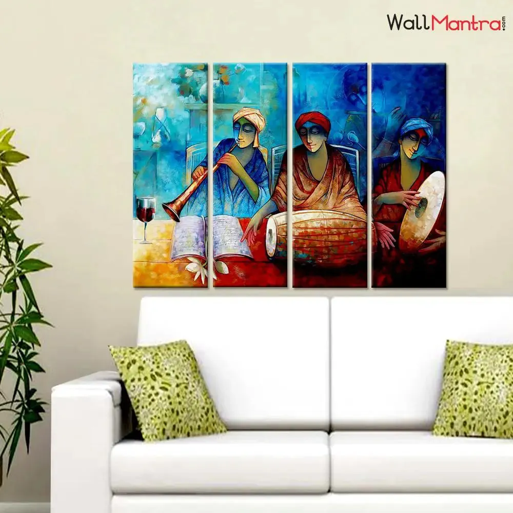 Indian Folk Art Multiple Framed Wall Painting