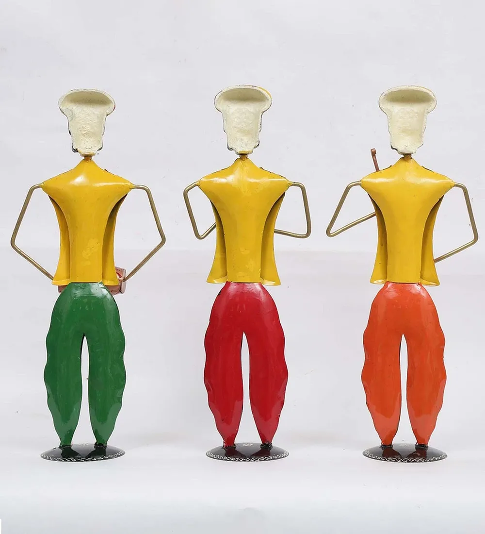 Indian Musician Rajasthani Art Human Figurines / Showpiece Set Of 3