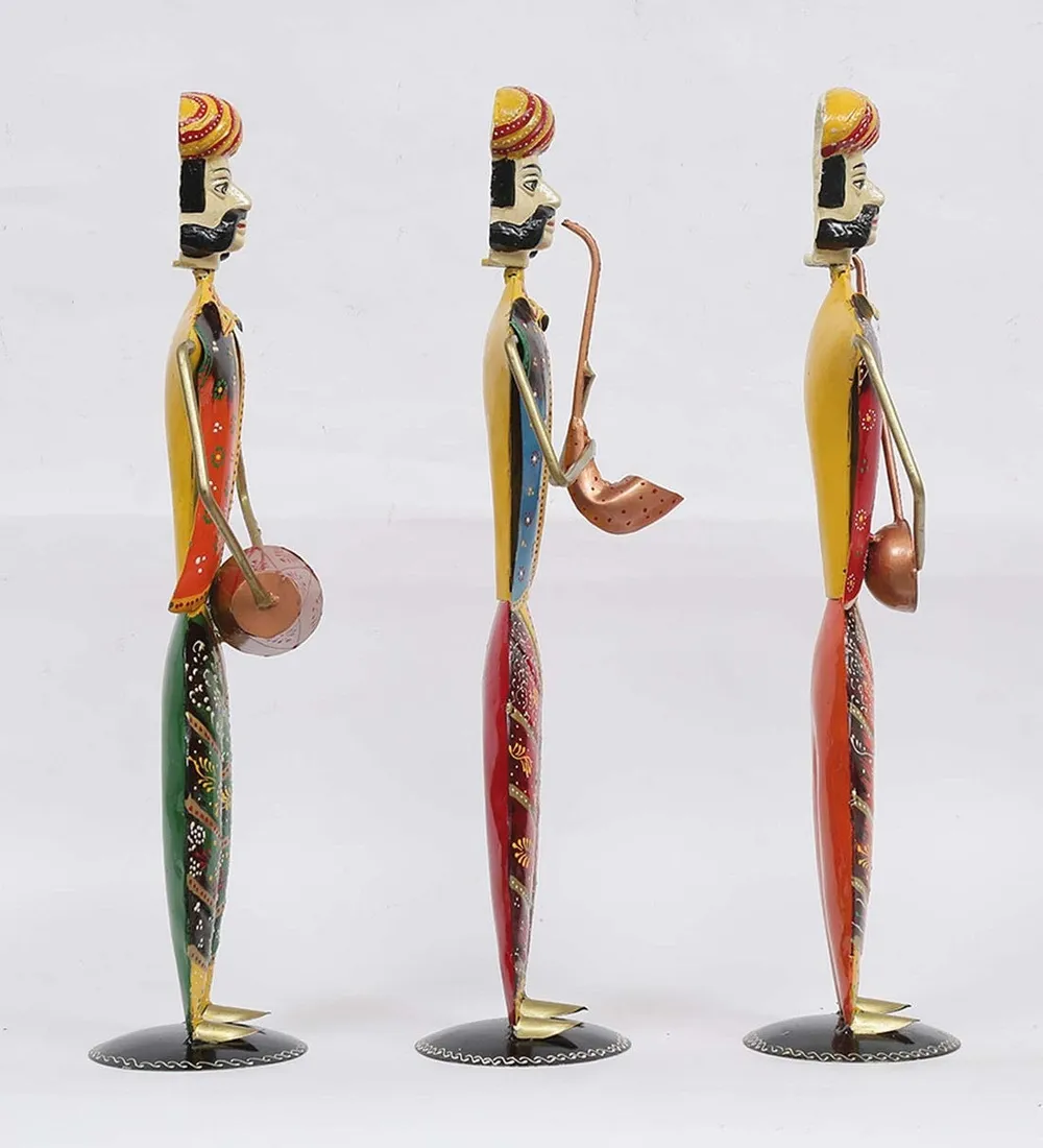 Indian Musician Rajasthani Art Human Figurines / Showpiece Set Of 3