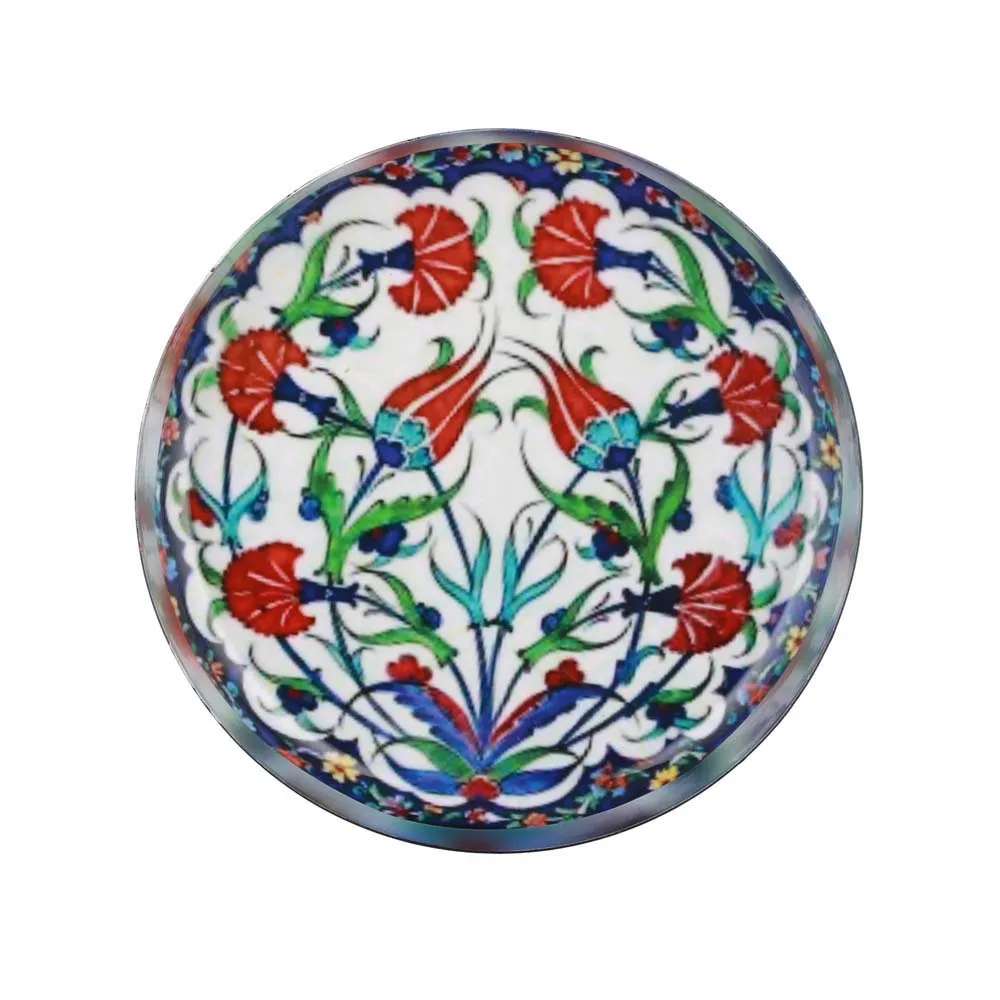 Indigo Tulip Designer Decorative Metal Wall Plate Set of 3