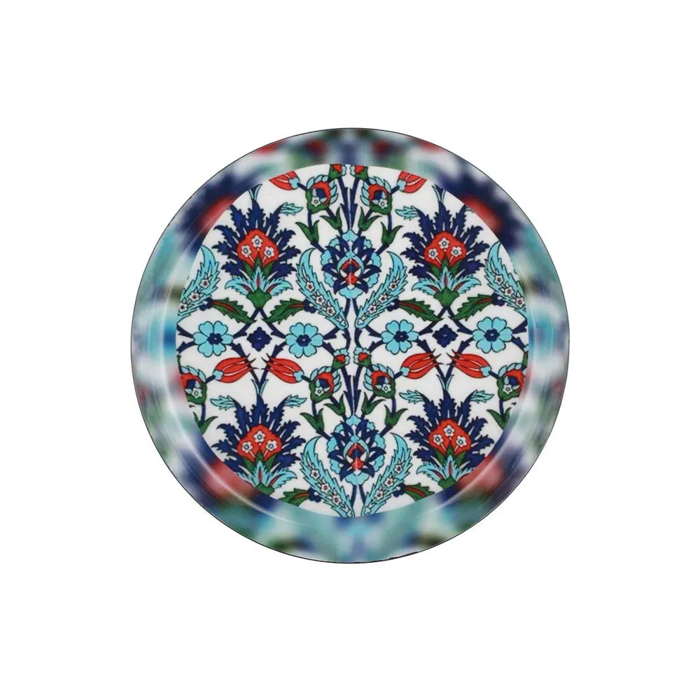 Indigo Tulip Designer Decorative Metal Wall Plate Set of 3