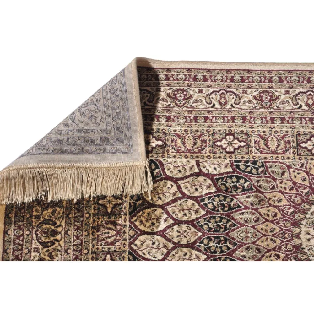 Indo-Islamic Designer Golden Luxe Silk Area Carpet 4X6ft