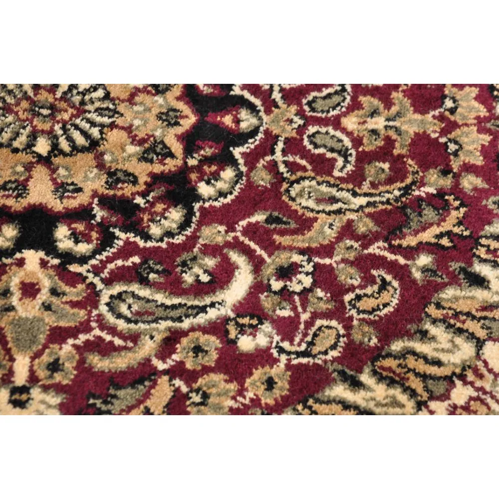 Indo-Islamic Designer Red Orange Luxe Silk Area Carpet 4X6ft