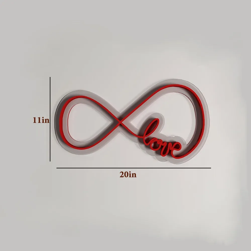 Infinity Love Neon Light (Available in Multiple Colors) Red