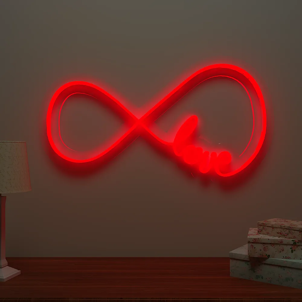 Infinity Love Neon Light (Available in Multiple Colors) Red
