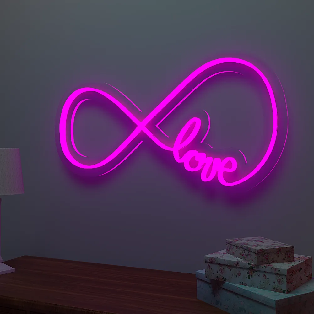 Infinity Love Neon Light (Available in Multiple Colors) Red