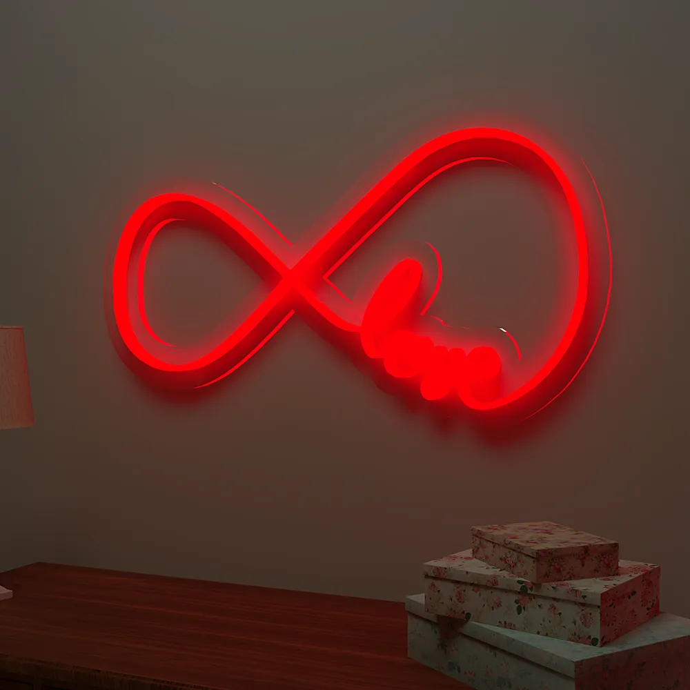 Infinity Love Neon Light (Available in Multiple Colors) Red