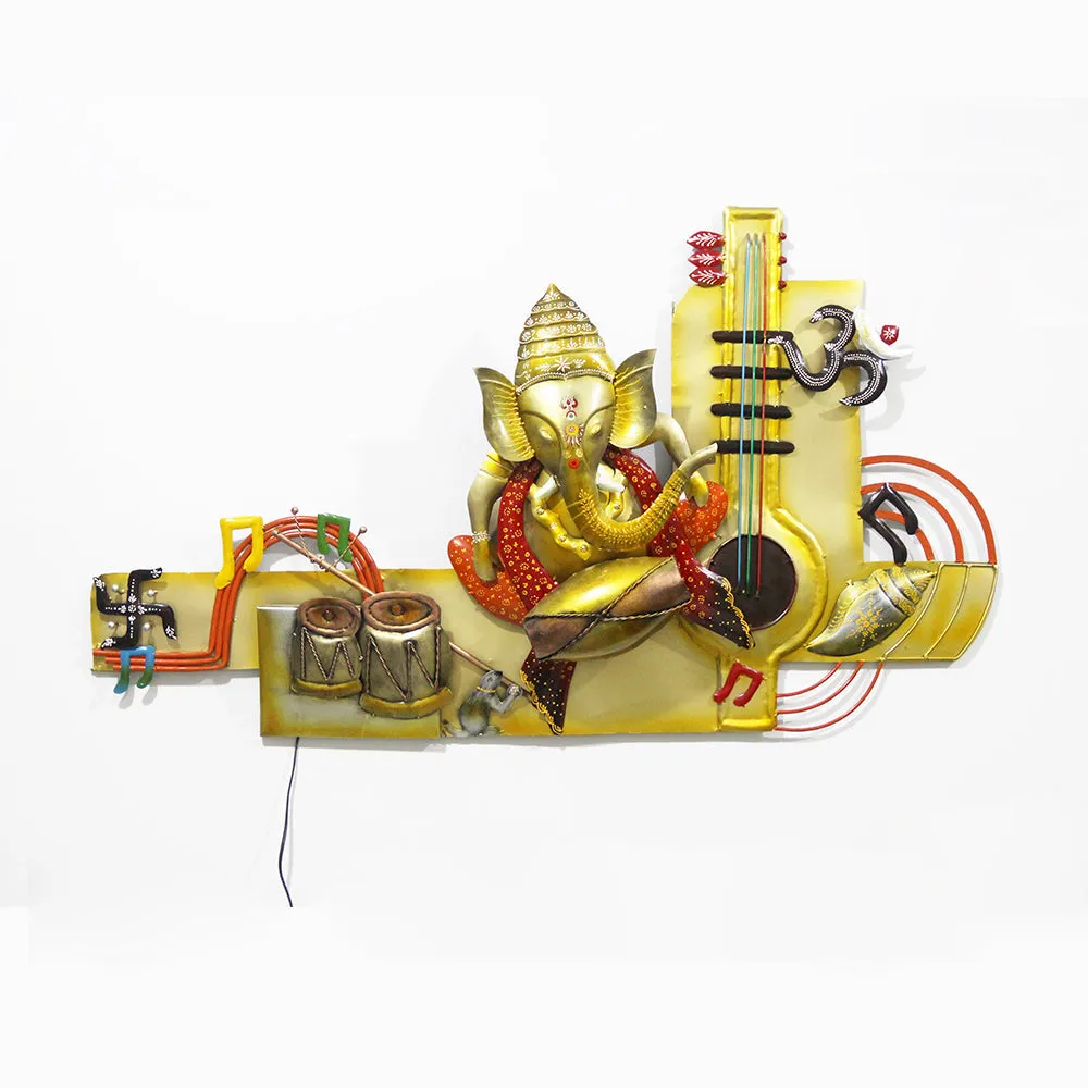 Infused In Art Ganesha Metal Wall Art With LED Lights
