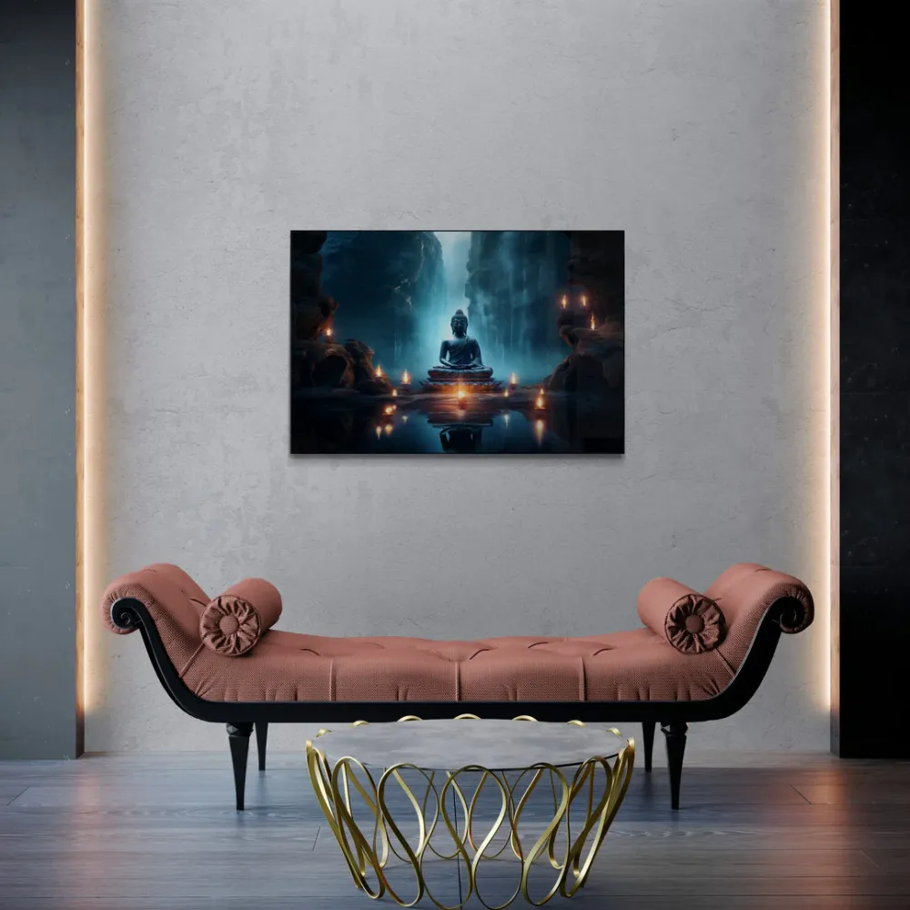 Inner Peace by the Water Buddha Canvas Wall Painting With Frame