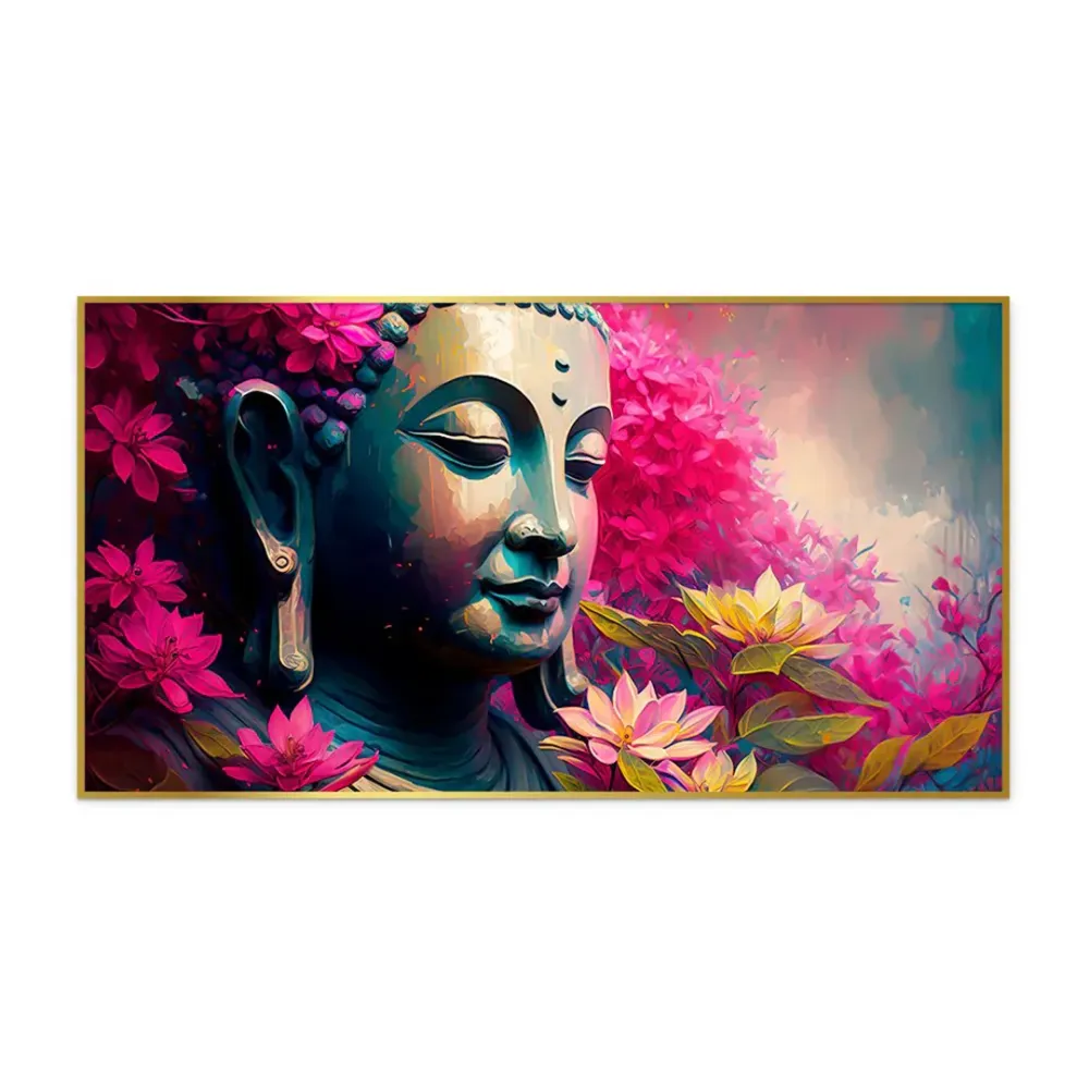 Inner Peace Through Art Lord Buddha Canvas Paintings With Frame