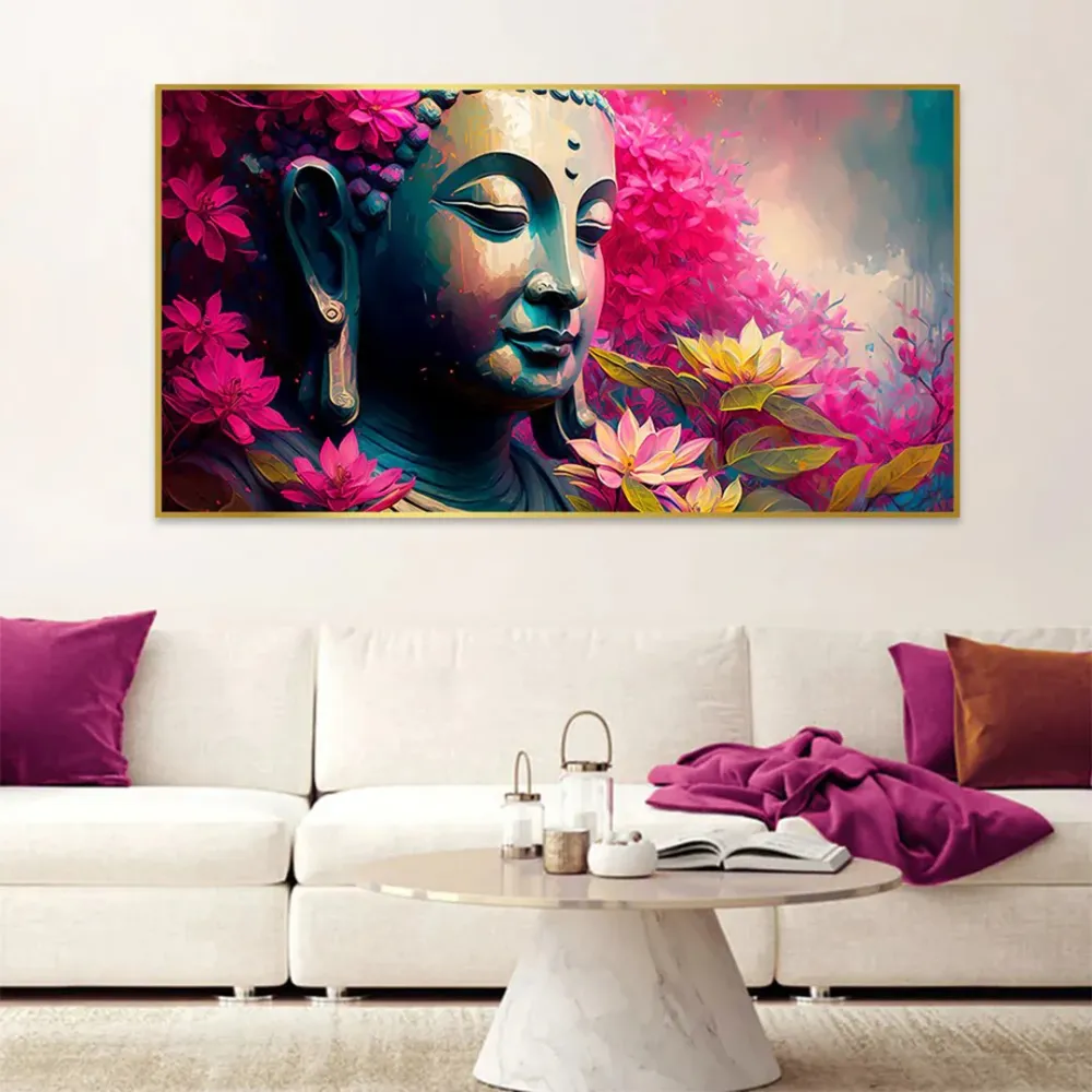 Inner Peace Through Art Lord Buddha Canvas Paintings With Frame