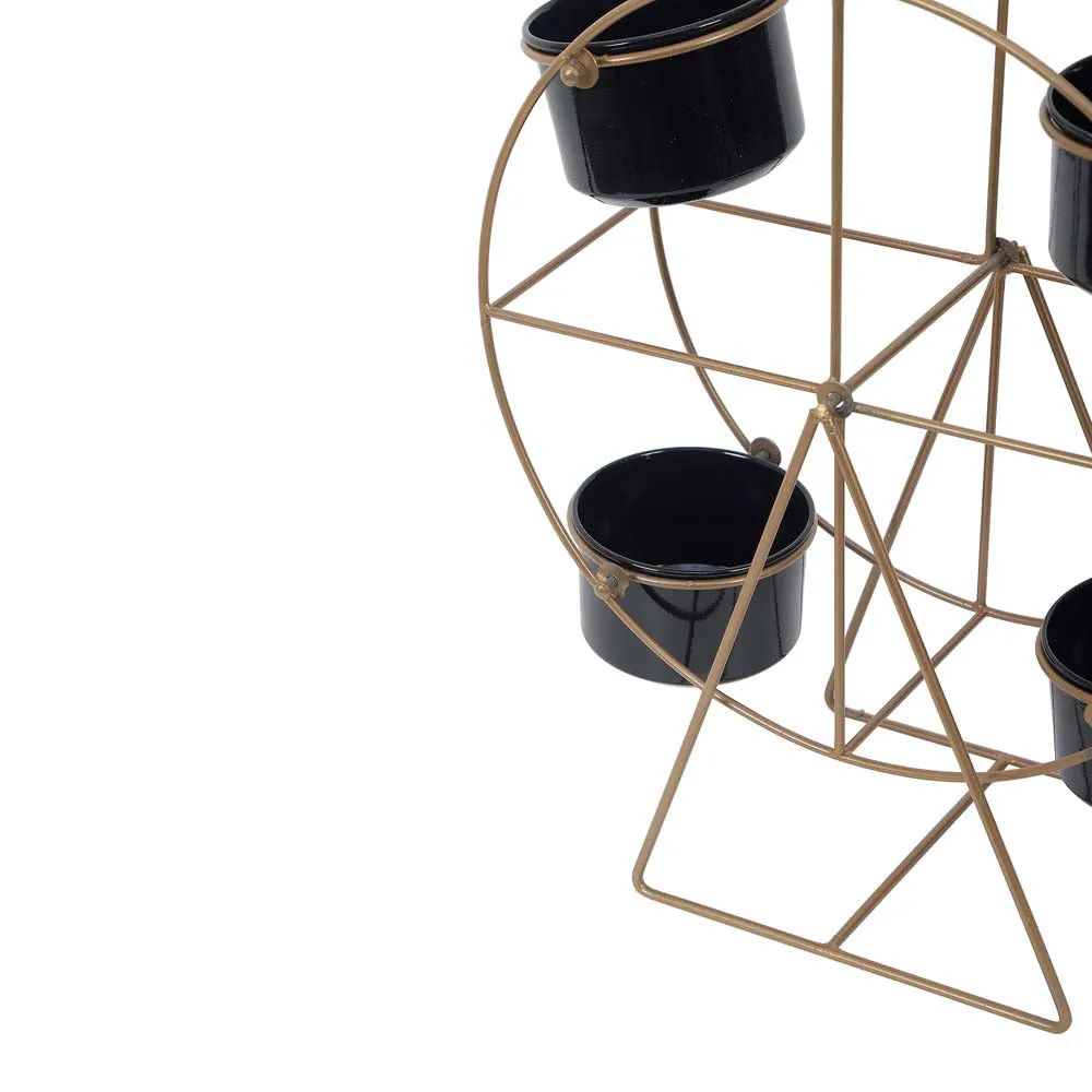 Innovative Gold & Black Wheel Planter Stand