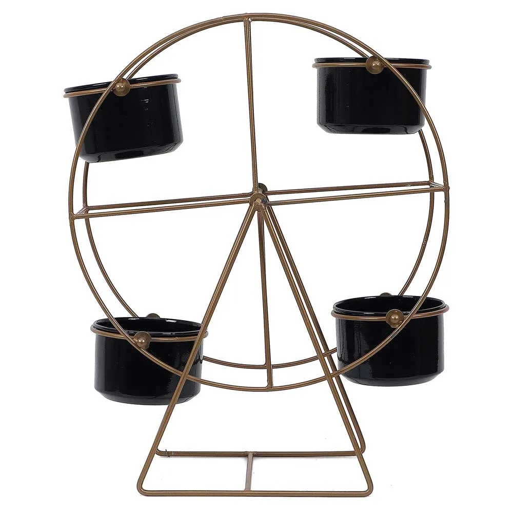 Innovative Gold & Black Wheel Planter Stand