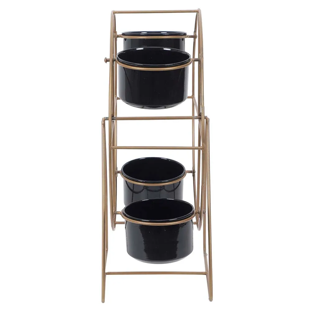 Innovative Gold & Black Wheel Planter Stand