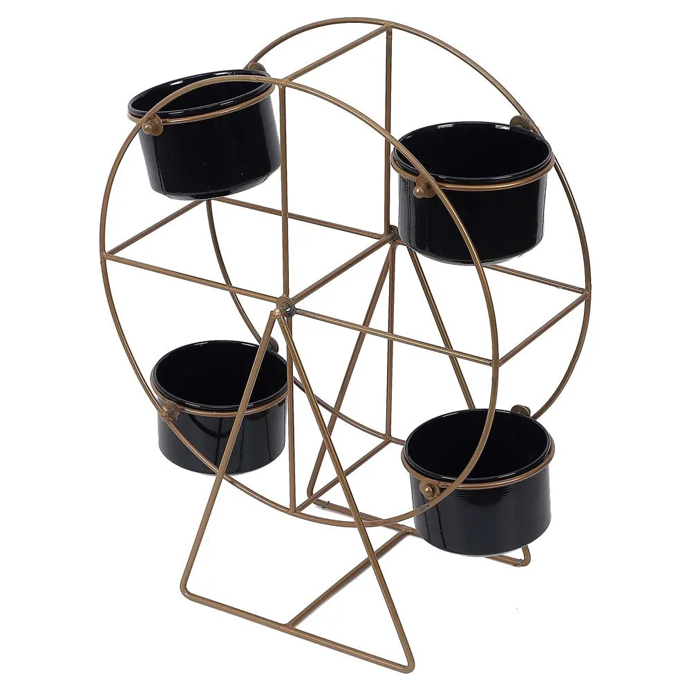 Innovative Gold & Black Wheel Planter Stand
