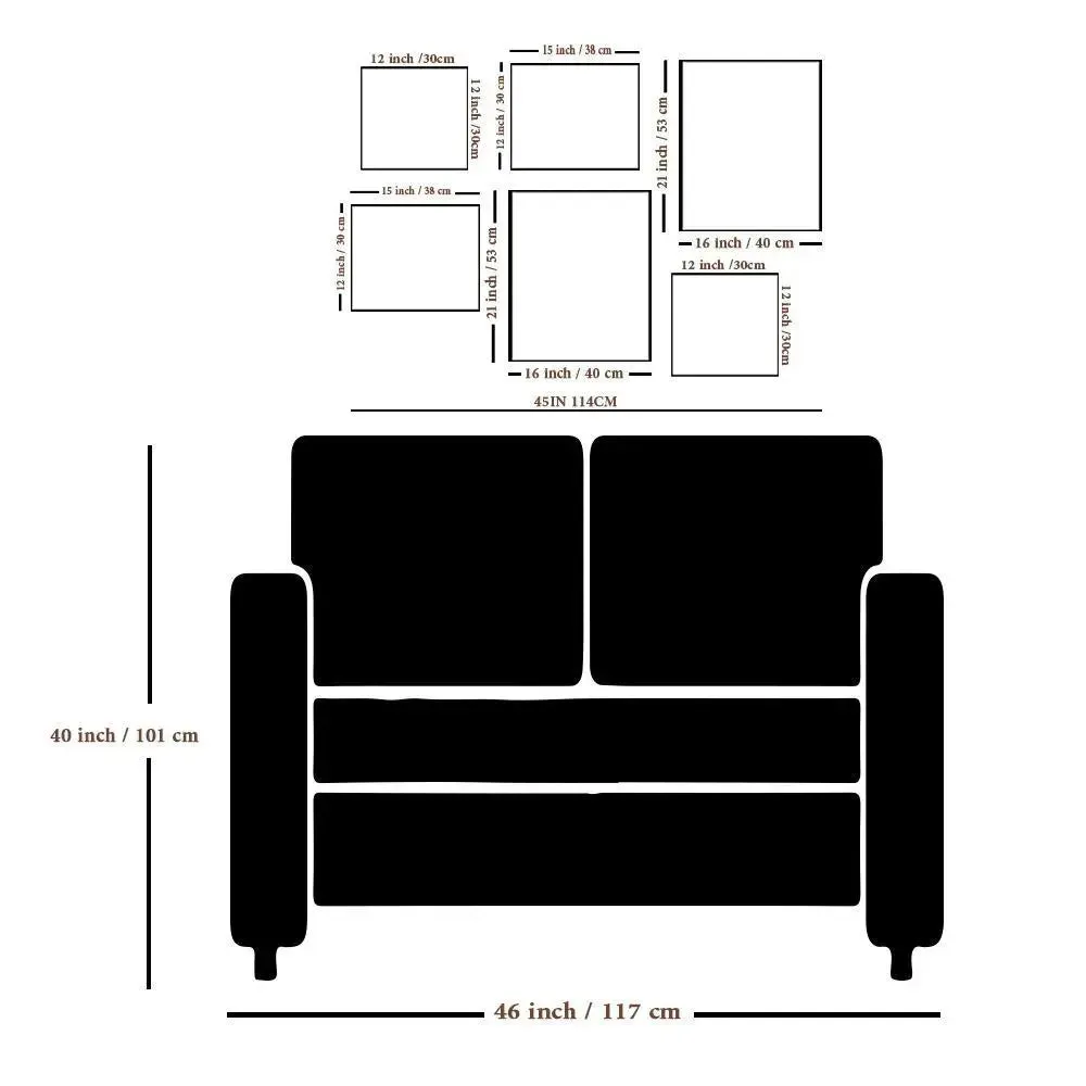 Inspirational Gym Quotes Wall Frame Photo Collage Set of 6