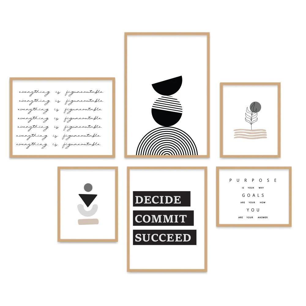 Inspirational Office Frame Sets In Black & White Minimalist Design