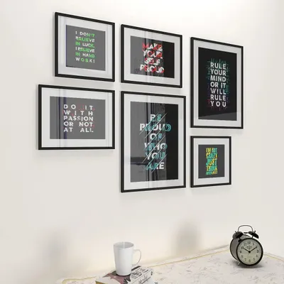 Inspirational Positive Thinking Quotes Wall Frame Photo Collage Set of 6