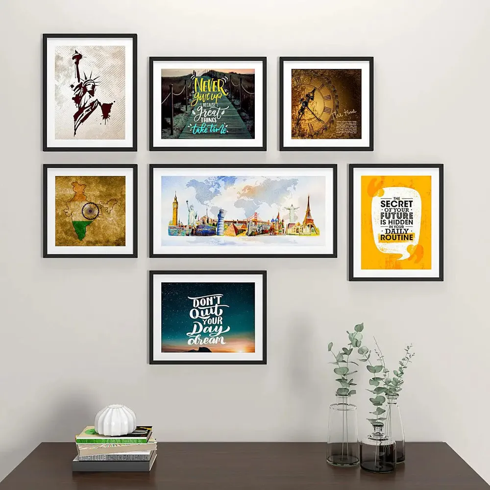 Inspirational Quotes For Office Wall Frame Photo Collage Set of 7