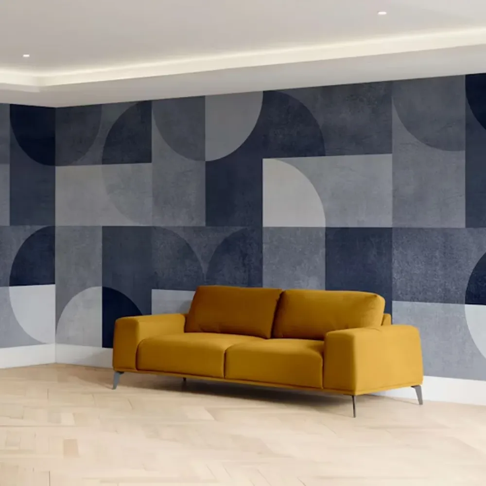 WallMantra Intersecting Shapes Premium Quality Wallpaper Red