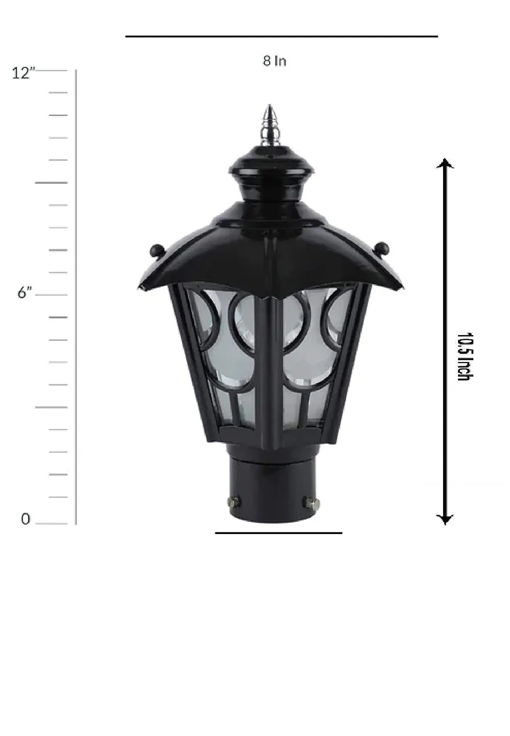 Intricate Black Designer Pole Lamp/ Outdoor Lamp (Bulb not included) Single Piece