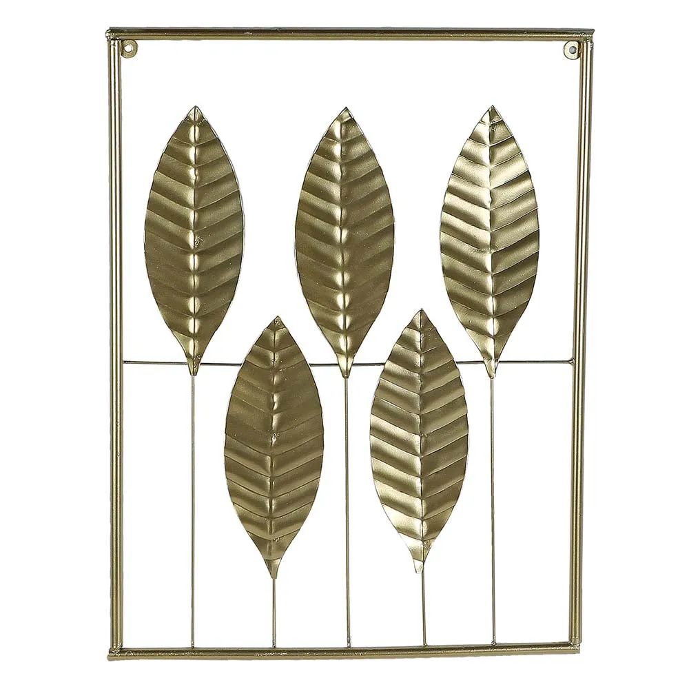 Intricate Carved Leaves Framed Decorative Metal Wall Art Set 3