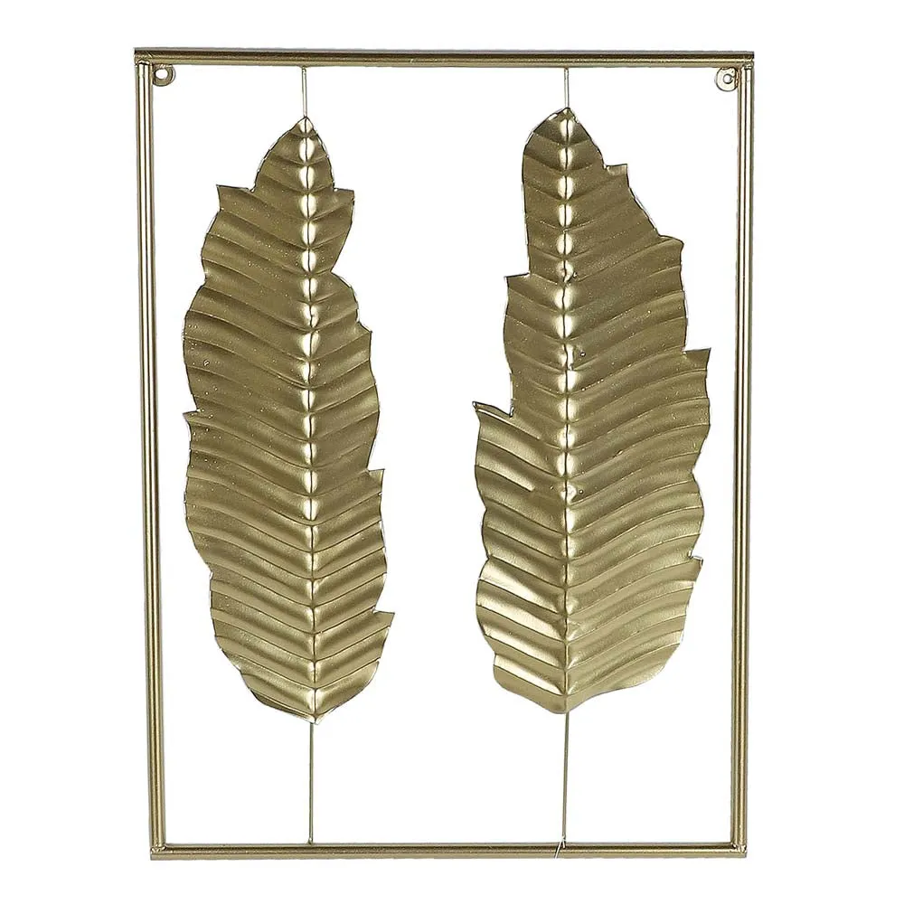Intricate Carved Leaves Framed Decorative Metal Wall Art Set 3