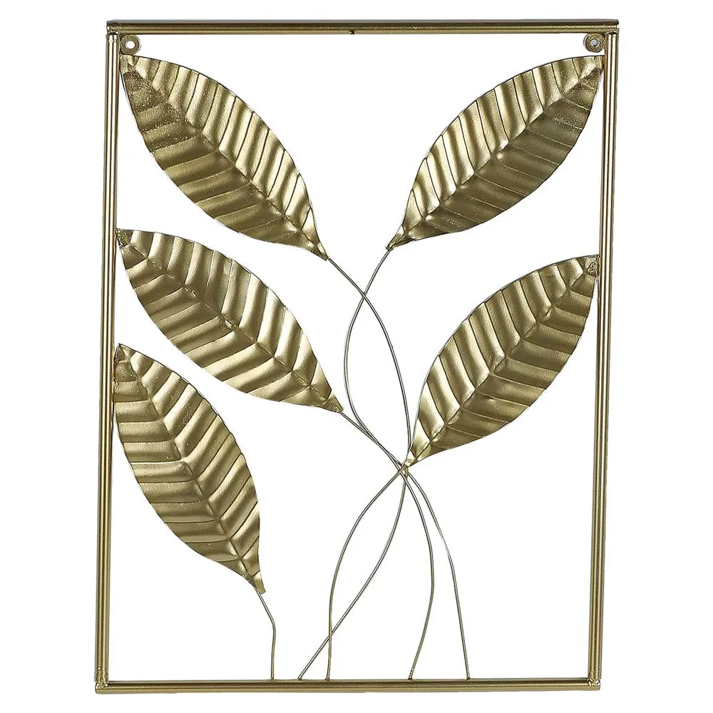 Intricate Carved Leaves Framed Decorative Metal Wall Art Set 3