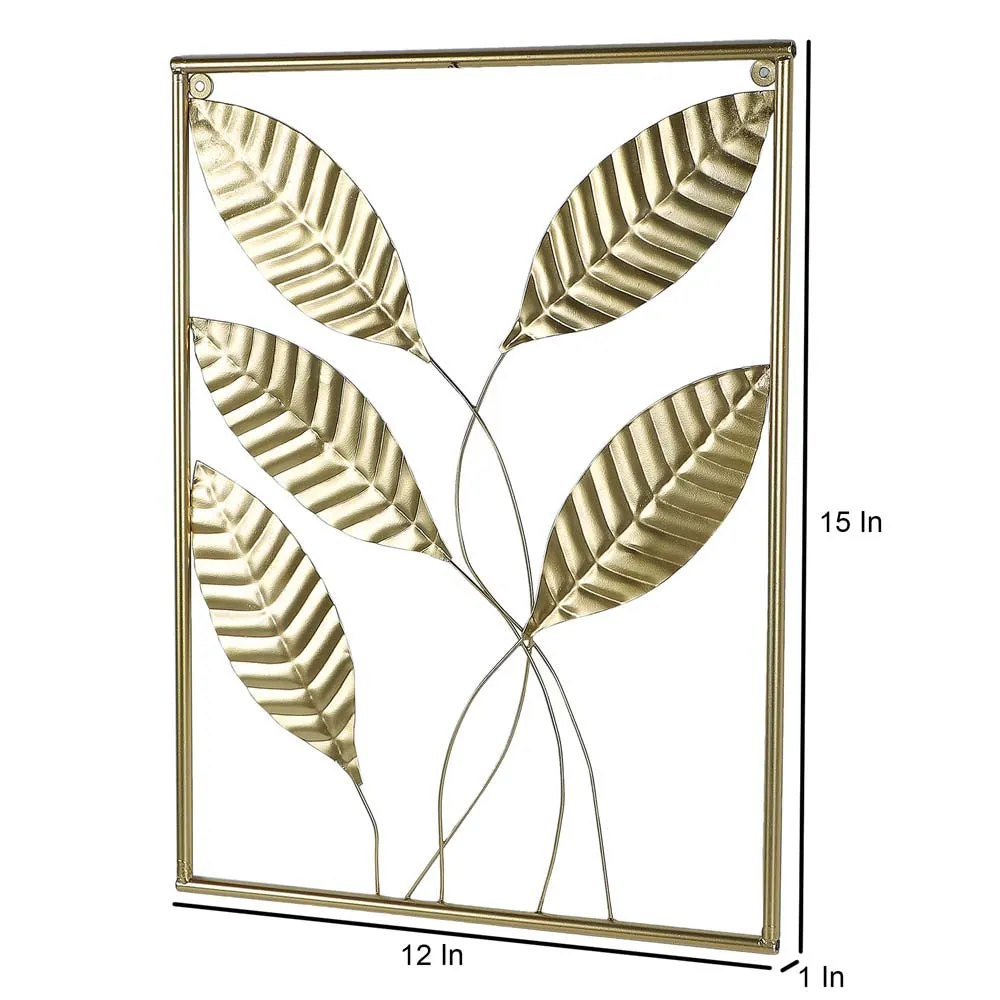 Intricate Carved Leaves Framed Decorative Metal Wall Art Set 3