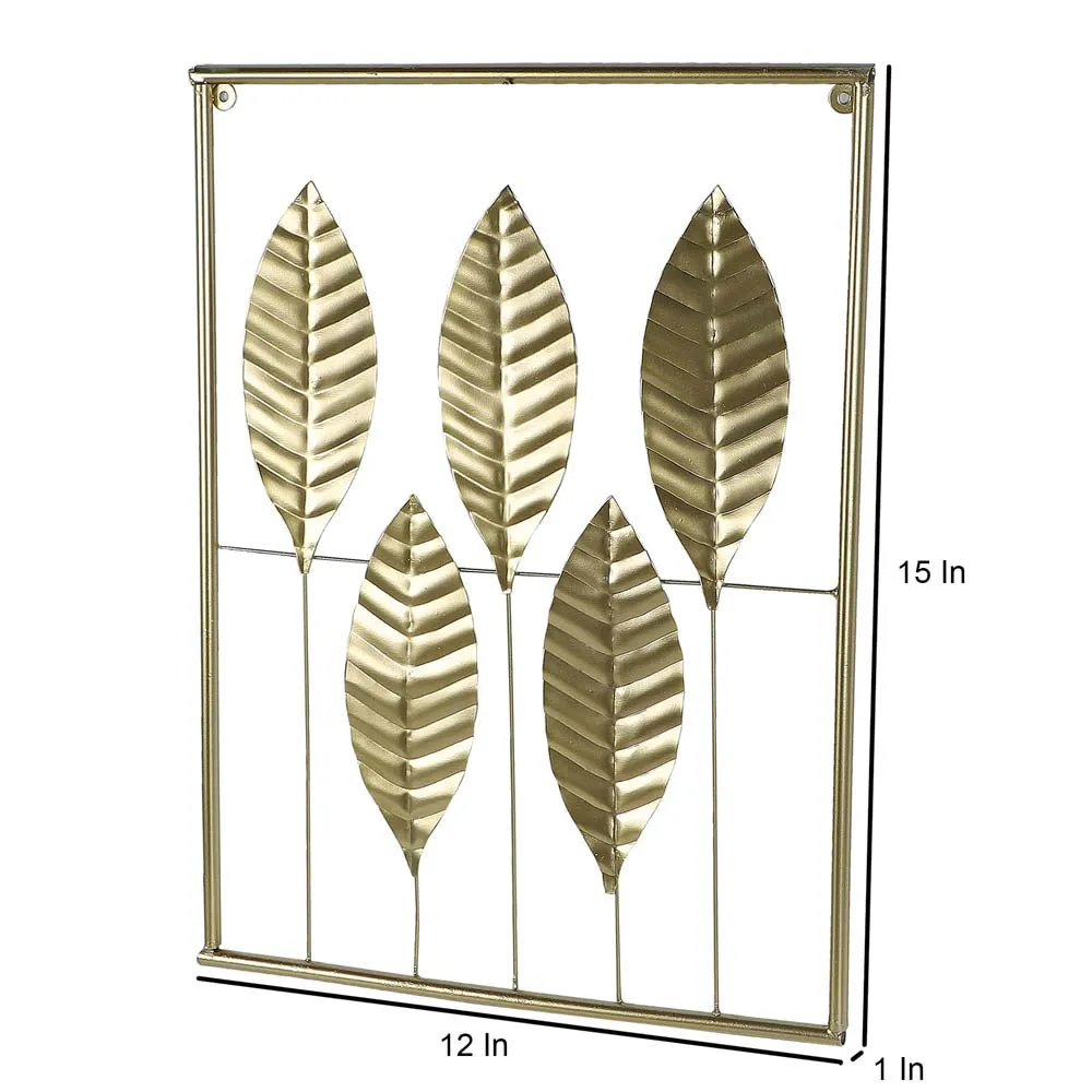 Intricate Carved Leaves Framed Decorative Metal Wall Art Set 3