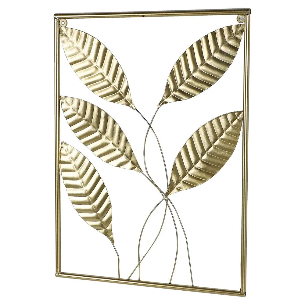Intricate Carved Leaves Framed Decorative Metal Wall Art Set 3