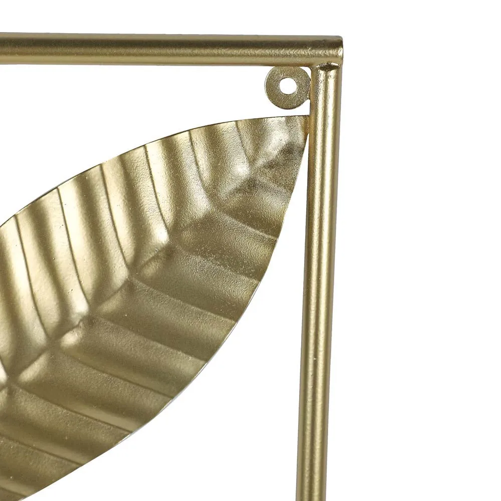 Intricate Carved Leaves Framed Decorative Metal Wall Art Set 3