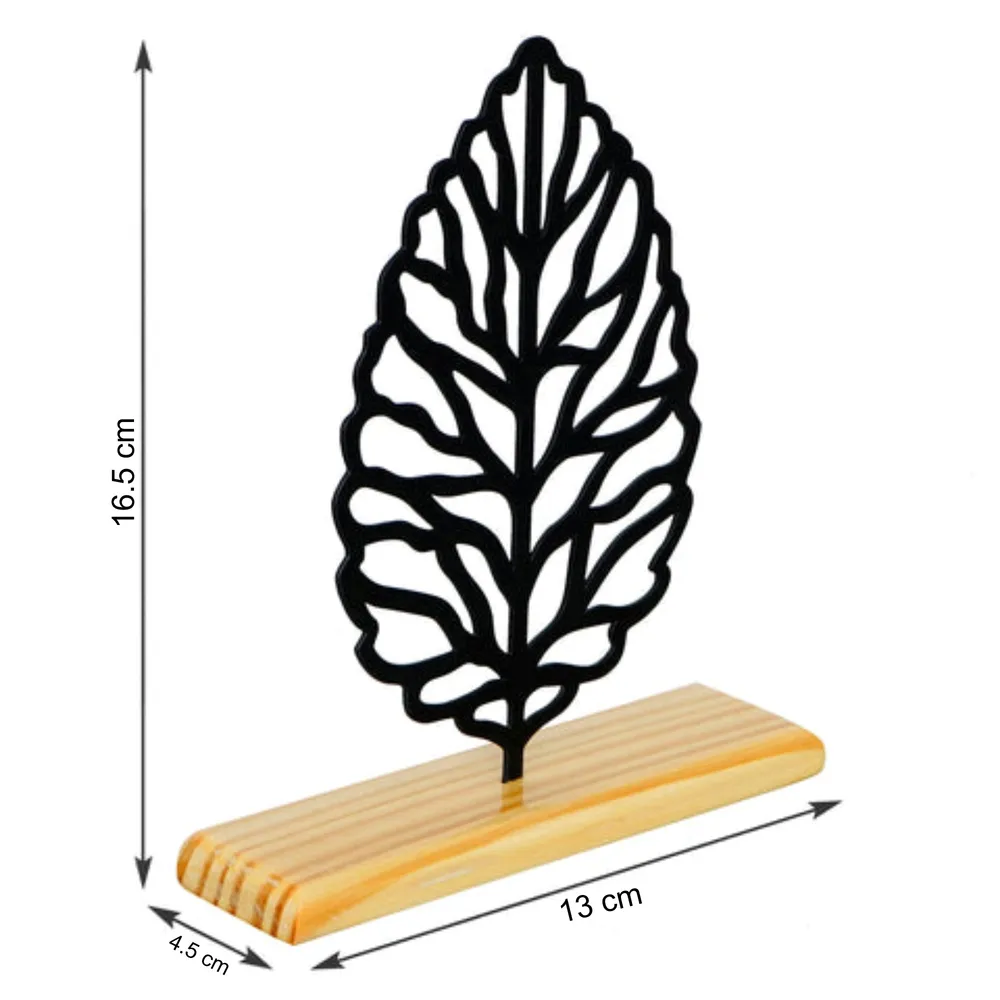 Intricate Carvings Monstera Leaf Metal Table Accent