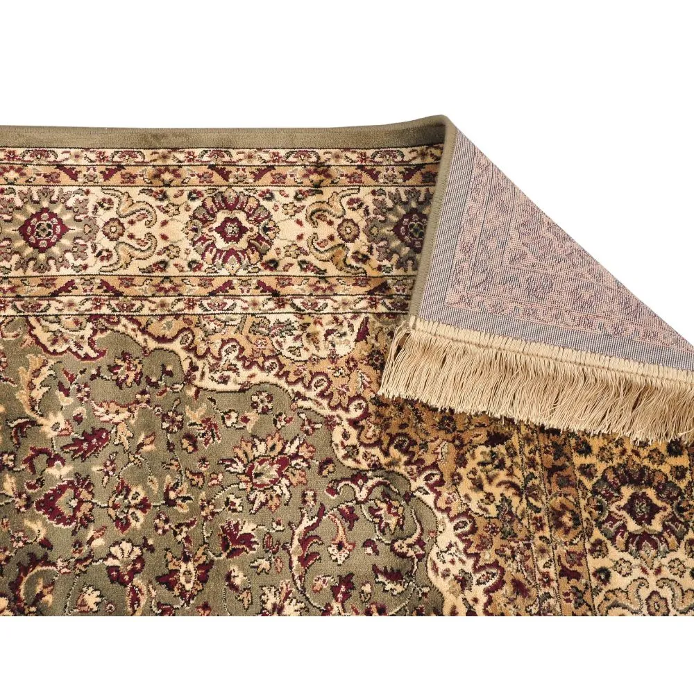 Intricate Craftmanship Designer Shiny Green Luxe Silk Area Carpet 4X6ft