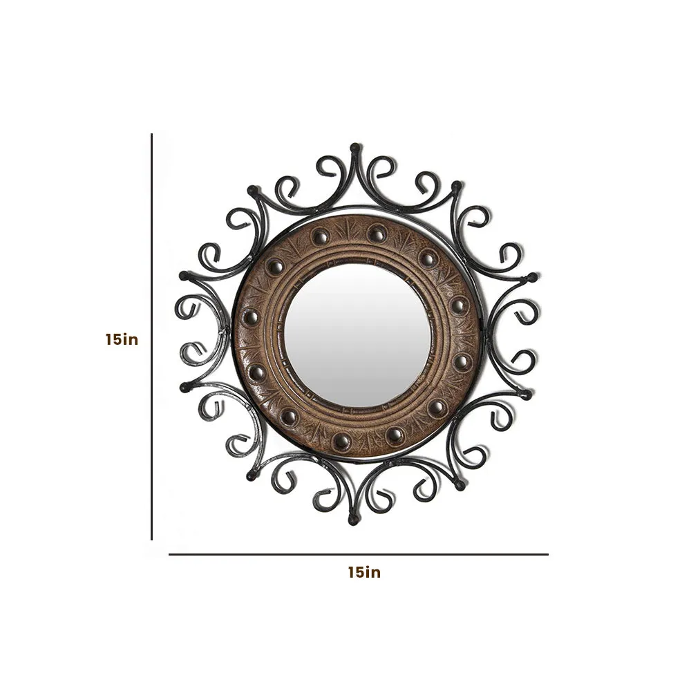 Intricate Designer Handcrafted Round Wall Mirror