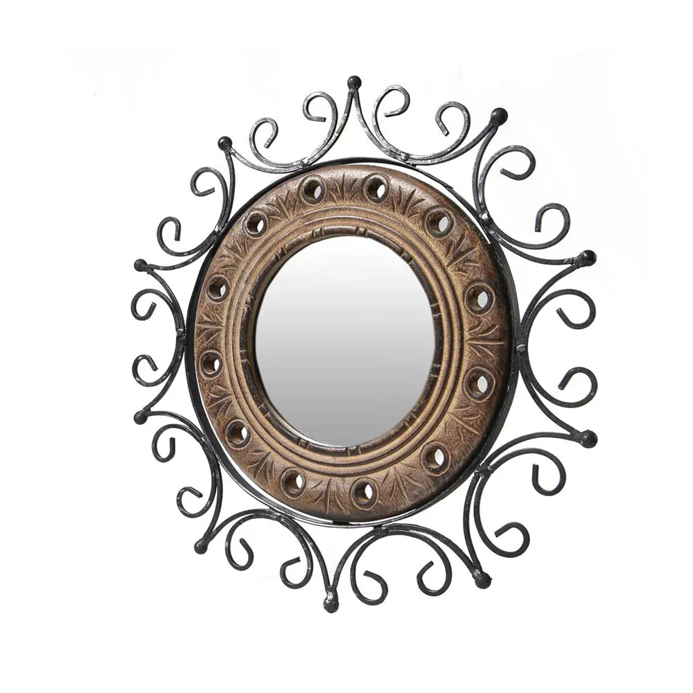 Intricate Designer Handcrafted Round Wall Mirror